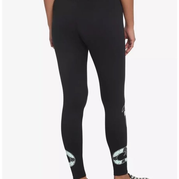 Beetlejuice black leggings bottoms pants size Small halloween glow in the dark - Picture 5 of 8